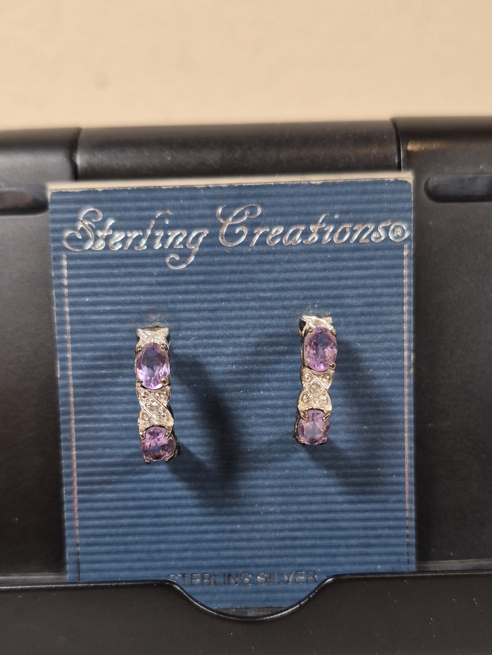 Sterling Silver And Amethyst Earrings